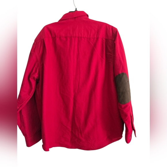L.L. Bean Men's Red Sportsman Button Up Chamois Shirt With Elbow Patches XL - Picture 2 of 6